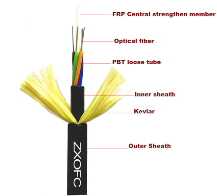 Overhead 12 24 144 Core Fiber Optic Cable G652D With Double Jacket